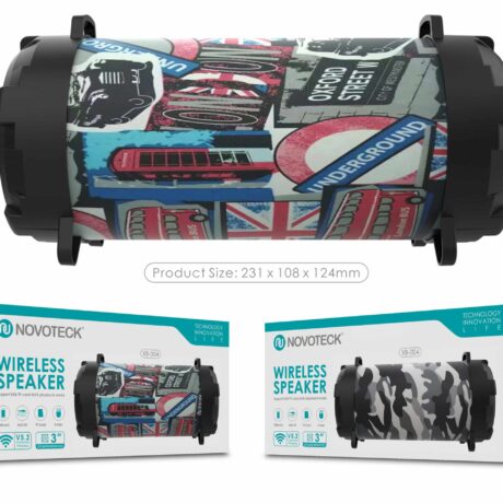 Coluna Portátil NOVOTECK XB-004 Bluetooth com Design Car – Leve o Ritmo das Ruas Consigo