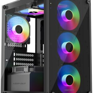 Caixa Micro-ATX XC-201 GLASS (Preto) - KEEP OUT