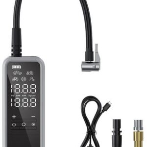 Compressor de Ar Port?til CZ018 Power Bank 5000mAh c/ Man?metro Digital - XO