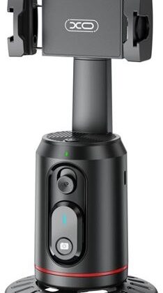 Suporte de Mesa 360º Bluetooth p/ Smartphone c/ Reconhecimento Facial (Preto) - XO