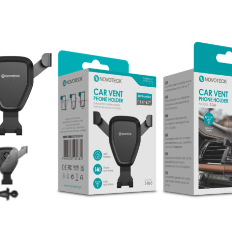 Suporte Universal de Ventilação para Carro NOVOTECK Z-066 - Rotação 360° e Compatibilidade Ampliada