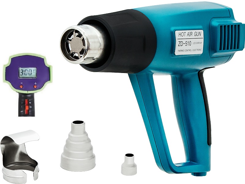 Pistola de Calor 450~1500W c/ Display Indicador Temperatura