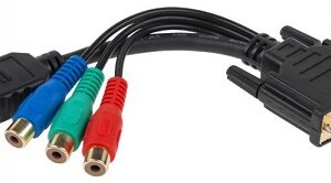 Cabo DVI (24+5) Macho - HDMI Femea + 3 RCA (RGB)