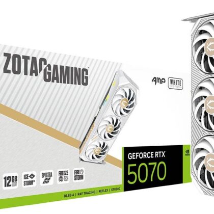 Placa Gráfica Gaming NVIDIA GeForce RTX 5070 Blackwell AMP White Edition 12G GDDR7 DLSS4 - ZOTAC