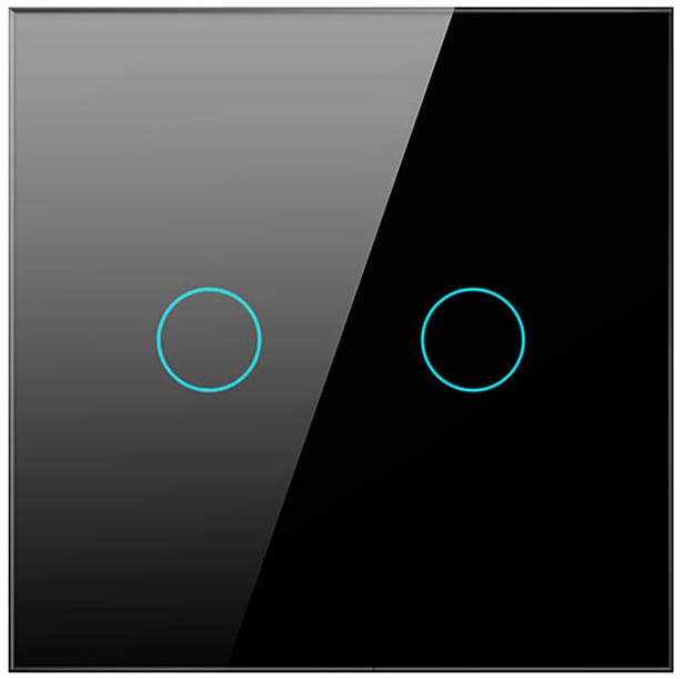 Interruptor Inteligente ZTS02-EU-B2 2 Canais ZigBee Tuya (Preto) - AVATTO