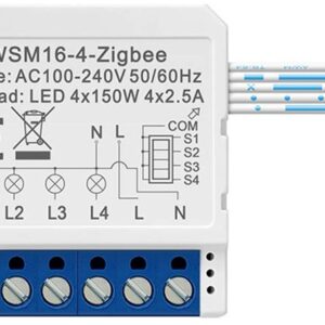 M?dulo de Interruptor Inteligente ZWSM16-W4 ZigBee Tuya (Branco) - AVATTO