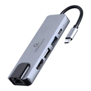Adaptador - Docking Station 5IN1 Type-C 1*USB3.1 1*USB2.0 1* HDMI 4K 1*LAN Type-C PD