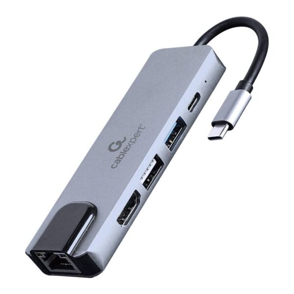 Adaptador - Docking Station 5IN1 Type-C 1*USB3.1 1*USB2.0 1* HDMI 4K 1*LAN Type-C PD