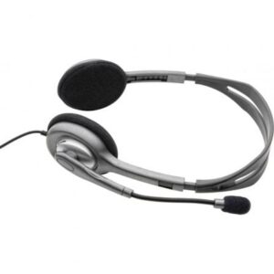 Auscultadores Logitech H110 com Microfone Jack 3.5mm Cinza