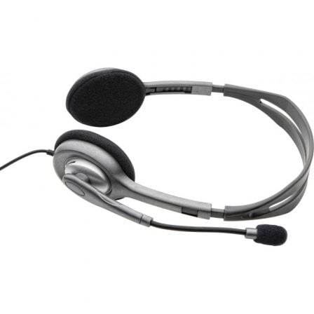Auscultadores Logitech H110 com Microfone Jack 3.5mm Cinza