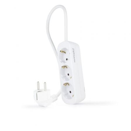 Tomada Proteção Nanocable 10.38.0003-NS 3 Out Cabo com 1.4m Branca