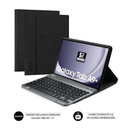 Capa com Teclado Subblim KeyTab Pro BT para Tablets Samsung Galaxy A9+ Preta