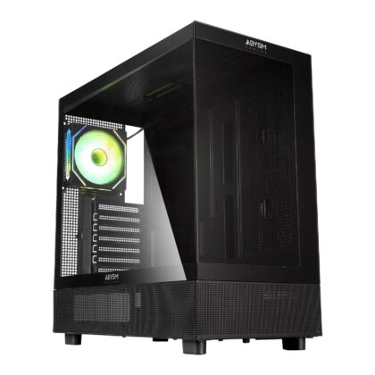 Caixa Gaming Abysm DANUBE SAVA H400 Vidro Temperado Preta
