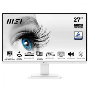 Monitor MSI MP273AW 27" FullHD IPS 100Hz 4ms 1xVGA 1xDP 1xHDMI Audio Branco