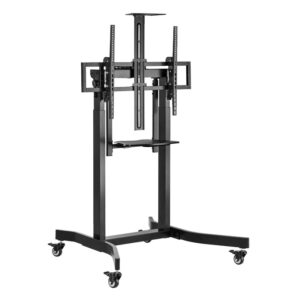 Suporte de Pé Gembird TVS-100T-01 para TV com rodas e Prateleira Motorizado ajustavel em Altura até 100"