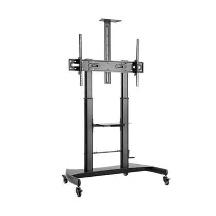 Suporte de Pé Gembird TVS-100T-02 para TV com rodas e Prateleira Ajustavel em Altura suporta até 100"