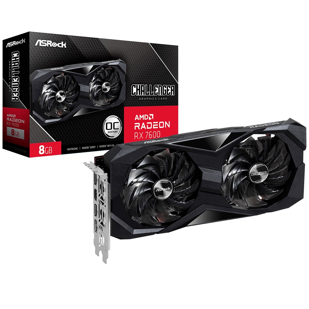 Placa Gráfica Asrock Challenger Radeon RX 7600 8Gb OCC GDDR6