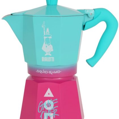 Cafeteira Italiana Moka Express Squid Game 270ml (Azul/Rosa) - BIALETTI