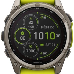 Smartwatch Fenix 8 Solar 51mm Wi-Fi GPS (Titânio/Amarelo/Graphite) - GARMIN