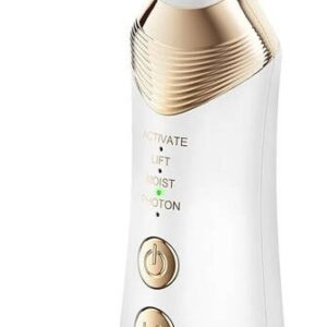 Massajador Facial/Pescoço Elétrico EMS (Branco/Dourado) – ANLAN