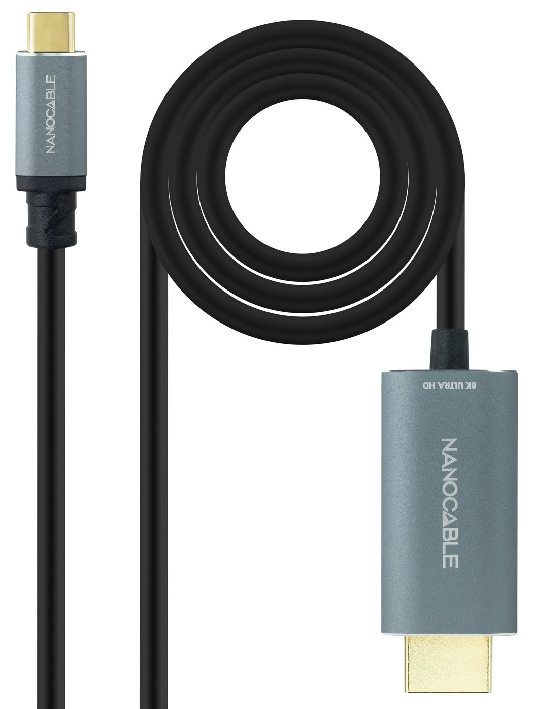 Cabo Conversor USB-C Macho - HDMI Macho Preto (1,8 mts) - NANOCABLE