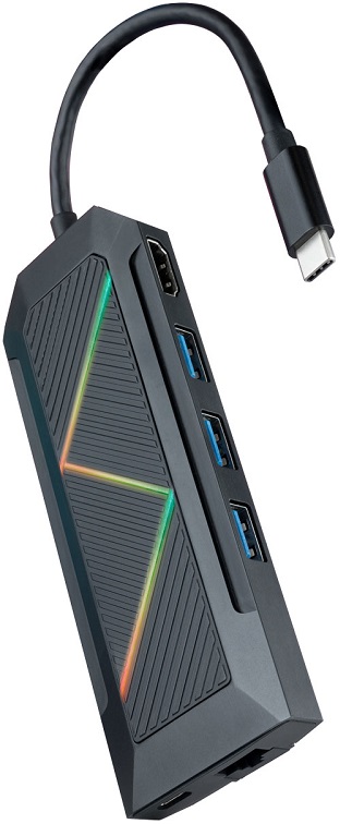 HUB USB-C - USB-C / 3x USB-A / HDMI / RJ45 / TF / SD - Nanocable
