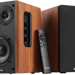 Colunas Amplificadas Estúdio BLUETOOTH 80W Madeira (KS01) - AUDIZIO