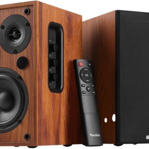 Colunas Amplificadas Estúdio BLUETOOTH 80W Madeira (KS02) - AUDIZIO