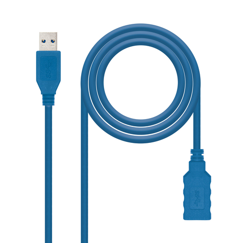 Cabo USB A Macho - USB A Fêmea 3.2 Azul (2 mts) - Nanocable