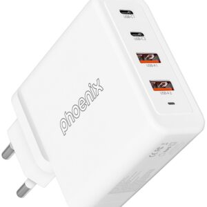 Carregador Universal Gan 2x USB-C + 2x USB 100W (Branco) – PHOENIX