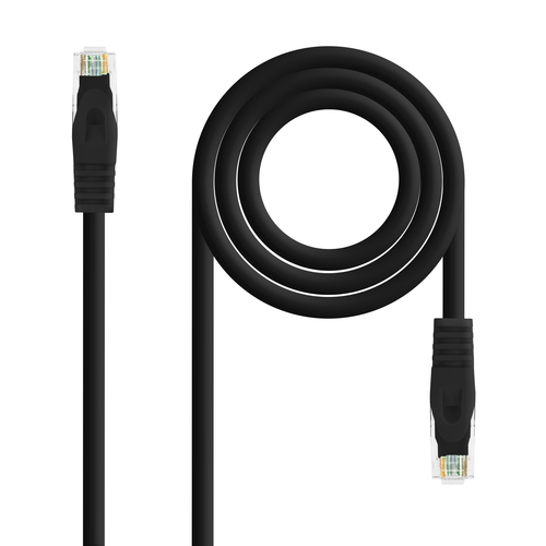 Cabo de Rede RJ45 Cat6a U/UTP Preto (2 mts) - Nanocable