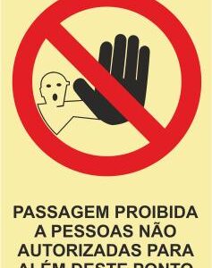 Sinais de Proibição - Fotoluminescente 1F. 300x400mm
