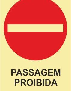 Sinais de Proibição – Fotoluminescente 2F. (45º com a Parede) 200x300mm
