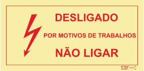 Sinais de Proibição - Fotoluminescente 2F. (45º com a Parede) 200x100mm