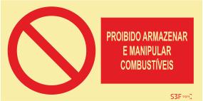 Sinais de Proibição - Fotoluminescente 1F. 300x150mm
