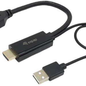 Adaptador de Vídeo HDMI / USB-A Macho - DisplayPort Fêmea (15cm) - EQUIP