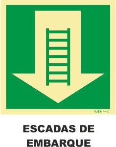 Sinais da Marinha - Fotoluminescente 2F. (Aplicação por Suspensão) 200x200mm