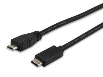 Cabo MicroUSB B Macho - USB C Macho (1 metro) - EQUIP
