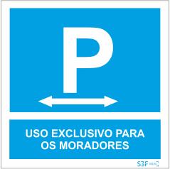 Sinais de Parque de Estacionamento - Fotoluminescente 1F. 400x400mm