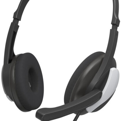 Headset HS-P100 V2 c/ Fios (Preto/Prateado) - HAMA