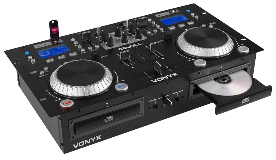 Controlador DJ Duplo Amplificado CD/MP3/USB/BLUETOOTH (CDJ500) - VONYX