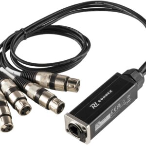 Cabo Splitter RJ45 Fêmea - 4x Fichas XLR 3 Pinos Fêmea (70cm) - PD-CONNEX CX192