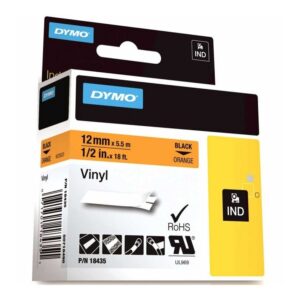 Fita Original Preto Sobre Laranja (5,5 mts/1,2cm) - DYMO