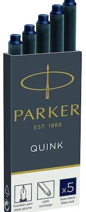 Pack 5x Recargas p/ Canetas Parker (Preto/Azul) - PARKER