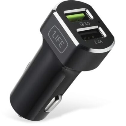 Carregador de Isqueiro Dual USB Quick Charge 18W - 1LIFE