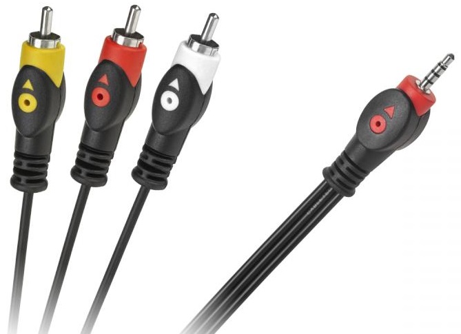 Cabo Jack 3,5mm Macho - 3 RCA Macho (1,5 mts)