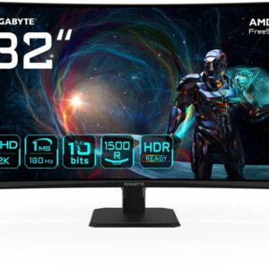 Monitor Curvo GS32QCA VA Edge LED 31.5 QHD 16:9 180Hz FreeSync - GIGABYTE