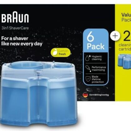 Pack 6+2x Recargas de Limpeza Clean&Renew CCR p/ Máquina de Barbear - BRAUN