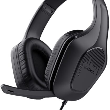 Auscultadores Headset Gaming GXT 417 Zirox c/ Fios Jack 3.5mm (Preto) - TRUST