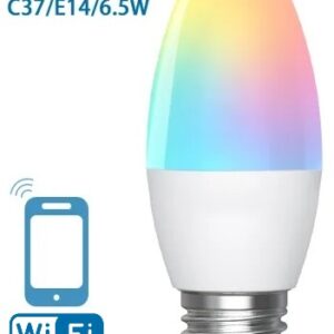 Lampada LED Inteligente Smart Wi-Fi E27 C37 220V 6,5W RGB + Branco 2700~6500K